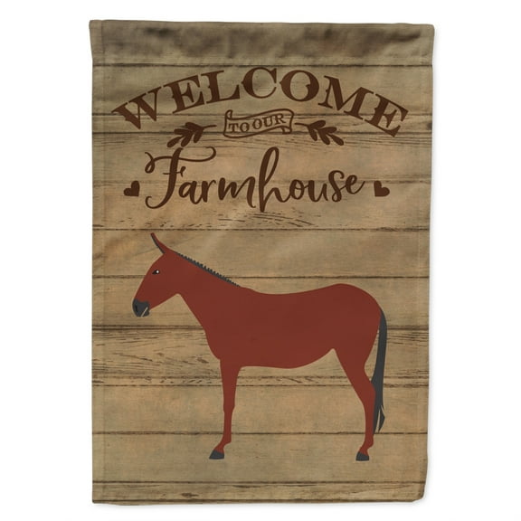 Caroline's Treasures CK6794CHF Hinny Horse Donkey Welcome Flag Canvas House Size , Large, multicolor