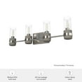 thumbnail image 6 of Hunter - River Mill 4-light Brushed Nickel, Medium Size Vanity Light, Dimmable, Rustic Style, for Bedrooms, Dining, Living Rooms - 19469, 6 of 6