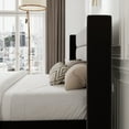 thumbnail image 6 of Sifurni Queen Size Velvet Lift up Hydraulic Storage Platform Bed Frame with Panel Upholstered Wingback Headboard, Black, 6 of 13