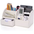 thumbnail image 1 of Organizador de Escritorio de oficina, sistema de organización, organizador de mesa, portalápices de cuero PU, caja para bolígrafos, suministros de oficina multifuncionales, 1 of 6