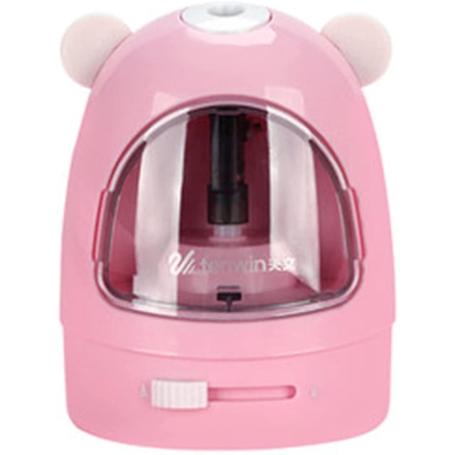 Electric Pencil Sharpener Battery Operated Pencil Sharpener for No.2/Colored Pencils(6-8mm),pink