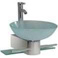 thumbnail image 2 of Modern Bathroom Vanity Wall Mounted Pedestal Frosted Glass Bowl Vessel Sink combo, 2 of 5