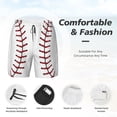 thumbnail image 3 of Mens White Baseball Swimming Trunks with Compression Liner Beach Quick Dry Swim Shorts, 3 of 6