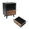 thumbnail image 4 of Jaxpety Set of 2 Modern Wood Nightstand, Adult Bedside Table End Table with 1 Drawer  Open Shelf and Solid Wood Legs for Home Bedroom, Black, 4 of 17