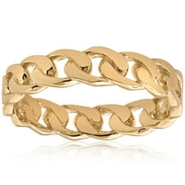 Pompeii Mens 14k Yellow Gold Hand Braided Curb Linked Wedding Band (,)