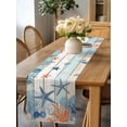 thumbnail image 4 of Burlap Table Runner 60 Inches Long, Ocean Starfish Coral Shell Non-Slip Kitchen Table Runners for Dining Room Everyday Use Party Table Decorations Marine Creature Wood Board, 4 of 9