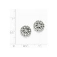 thumbnail image 2 of Primal Silver Sterling Silver Rhodium-plated Cubic Zirconia Flower Heart Post Earrings, 2 of 4