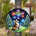 thumbnail image 4 of Happy New Year Corgi Family Cheer Winter Midnight Firework Round Wood Sign Welsh Corgi Dog Lover Gifts Idea Hanging Wall Home Decor - 02025, 4 of 5