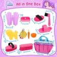 thumbnail image 6 of Horse Grooming Kit for Girls 12 Piece Pretend Play Horse Care Set with Tote Bag, Horse Brush Set for Realistic Cleaning and Bathing Play, Gift for Horse Riders Beginners (Blue), 6 of 10