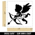 thumbnail image 2 of Valentine Cherub Cupid with Bow and Arrow Self-Inking Rubber Stamp Ink Stamper - Black Ink - Small 1 Inch, 2 of 7