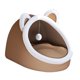thumbnail image 1 of Cama para gatos, caseta para cachorros, casa para perros, cama para dormir para gatos con pelota de juguete, antideslizante, portátil Marrón Yuyangstore  Cama para gatitos de felpa, 1 of 8