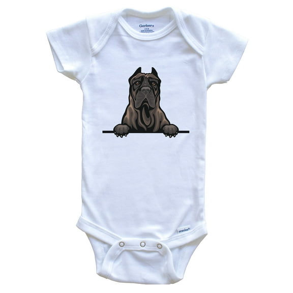 Presa Canario Dog Breed Cute Baby Bodysuit, 0-3 months white