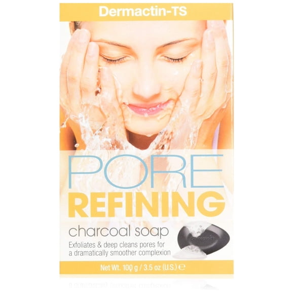Jabón de carbón refinador de poros Dermactin-TS, 3.5 onzas