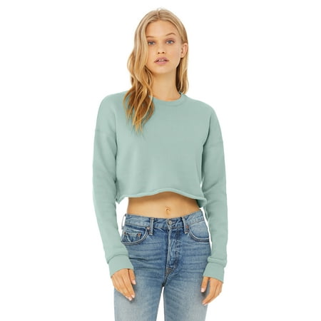 

Bella + Canvas The Ladies Cropped Fleece Crew - DUSTY BLUE - L