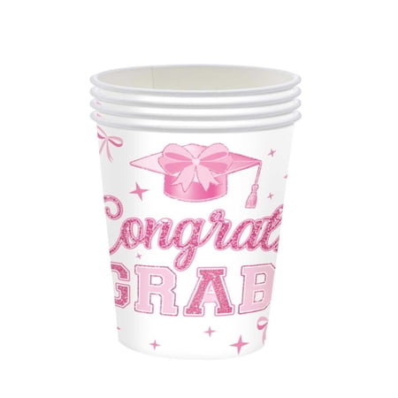 Graduation Party Decorations White Paper Cups 24PCS Congrats Grad Disposable Cups with Grad Cap Design for 2026 Graduation Celebrations School Grad Parties Graduation Party Decorations White Paper Cups 24PCS Congrats Grad Disposable Cups with Grad Cap Design for 2026 Graduation Celebrations School Grad Parties