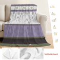 thumbnail image 5 of Purple Geometric Blanket Soft Cozy Warm Throw Blanket for Couch, Plush Fuzzy Flannel Fleece Blankets for Sofa, Stripes Boho Spring Flowers Country Rural Bed Blankets Gifts for Men, 30"x40", 5 of 9
