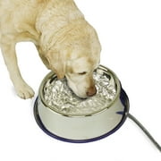 K&H Pet Products Thermal-Bowl Outdoor Heated Cat & Dog Water Bowl Stainless Steel 102 Ounces