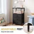 thumbnail image 5 of Ktaxon Nightstand with Charging Station LED Light End Table Bedside Table with 3 Drawers Furniture for Bedroom, Living Room, Black, 5 of 11