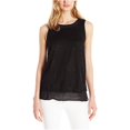 thumbnail image 2 of Kensie Womens Sleeveless Knit Blouse, Black, Medium, 2 of 2
