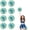 Blue+White+Yellow, variant on 8 Pack Cheerleading pom poms,Cheer pom poms Sports Dance Cheer Plastic Pom Poms Cheerleading for Sports Team Spirit Cheering (Blue+Pink+White)