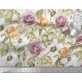 thumbnail image 3 of Soimoi Polyester Crepe Fabric Leaves & Rose Flower Print Fabric by The Yard 52 Inch Wide, 3 of 3