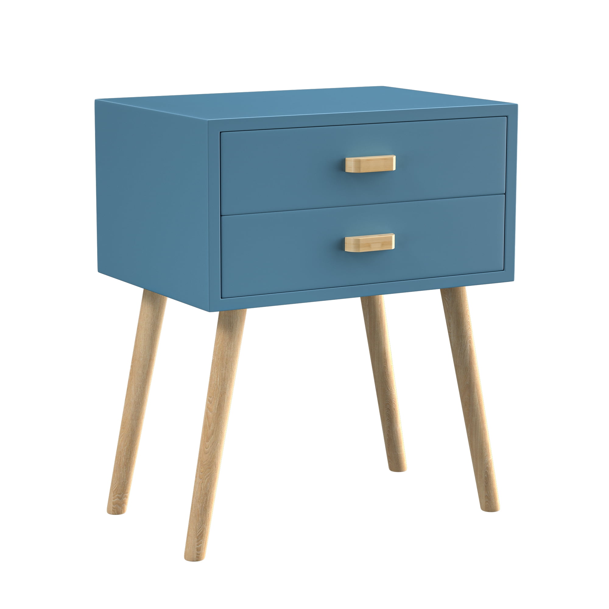 SUMELL Nightstand with 2 Drawers, Round Corner Bedside Table