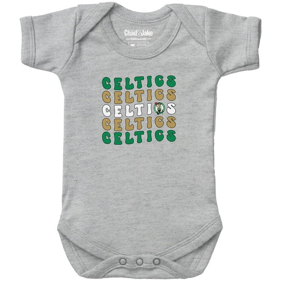 Newborn & Infant Chad & Jake Heather Gray Boston Celtics Groovy Bodysuit
