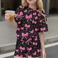 thumbnail image 2 of Robe d'Été avec Manches Ensemble Deux Pièces pour Enfants Imprimé Loisirs Col Rond Manches Courtes Haut et Shorts Ensemble d'Été Mignon, 2 of 8