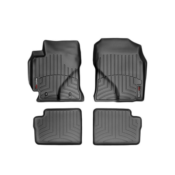 WeatherTech Custom Fit FloorLiners compatible with 2003-2008 Toyota Corolla - 1st & 2nd Row (2-pc. Rear Liner), Black