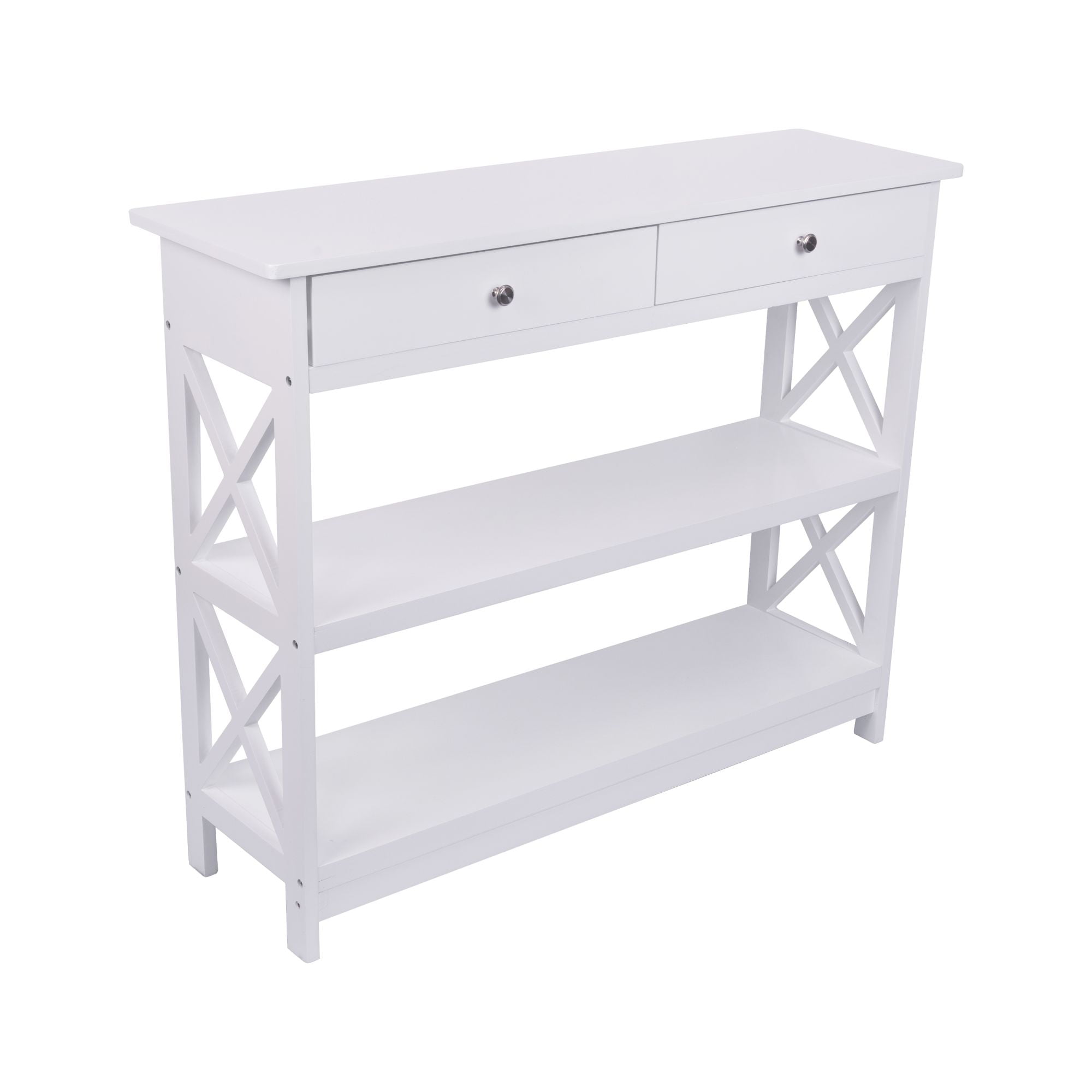 Sofa Console Table for Entryway 3 Tier 2 Drawrs Long Side Table for