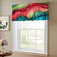thumbnail image 6 of 2 Pack Watercolors Red Blue Green Valance for Window Modern Art Kitchen Valance Rod Pocket Short Curtain Topper Decorative Window Treatment for Living Room Bedroom 54"x18", 6 of 8