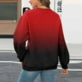thumbnail image 3 of Makaor Sweatshirt Women Crew Neck Tops Fleece Long Sleeve Pullover Gradient Casual Fall Clothes Red S, 3 of 5
