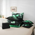 thumbnail image 6 of Castle Fairy Gradient Butterfly Bedding Comforter Set 7 Pieces for Adults Female Men,Black Green Full Bedding Set Lightweight,Chic Floral Flowers Fitted Sheet Flat Sheet,Ultra Soft Home Decor, 6 of 8
