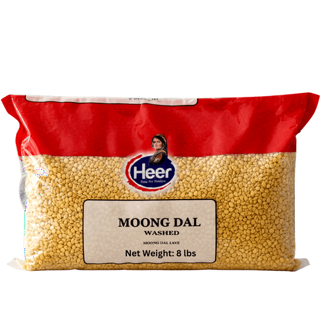 Heer Haricots Moong Jaunes Cassés (Lavés), 8 Lb, Moong Dal