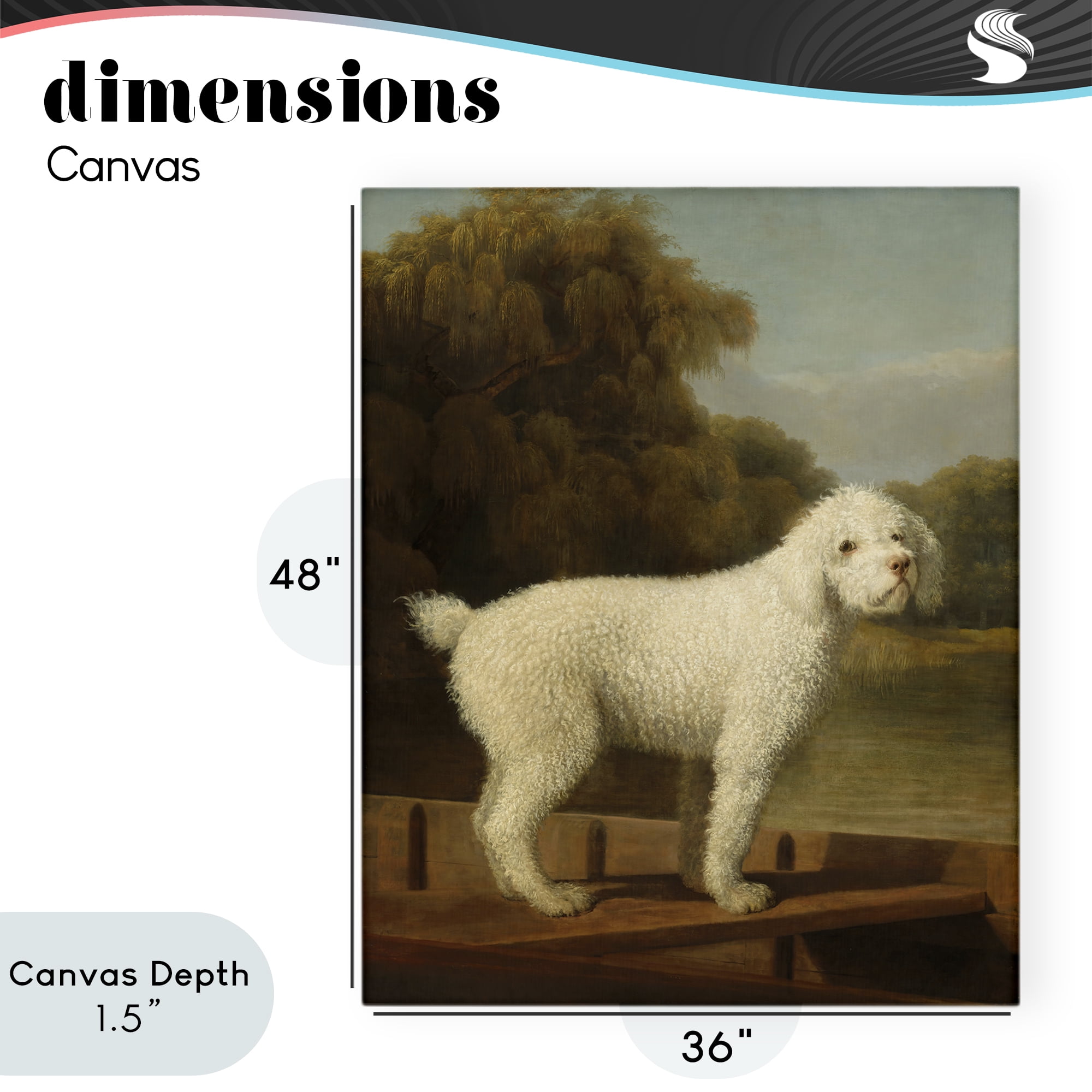 Stupell Industries White Poodle in a Punt Canvas Wall Art, design by Tina LeCour