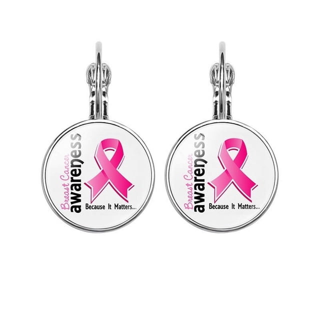 Fiudx Pendientes de Concienciación Sobre El Cáncer de Mama, Elegantes Ganchos de Aleación, Accesorio Brillante para El Día a Día, Regalo Perfecto para Aniversarios, Cumpleaños o para El Cuidado Perso