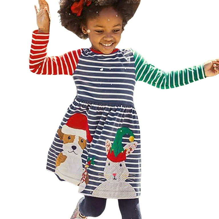 Toddler Girls Christmas Dresses Long Sleeve Toddler Girl Dress Printing Christmas Dress Girls Winter Clothes Girl Birthday Dresses for Little Girls 5 6 Years Walmart