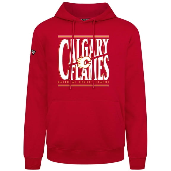 Men's Levelwear Red Calgary Flames Podium Powerhouse Pullover Hoodie