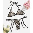 thumbnail image 4 of Levmjia Women Lace Lingerie Set Halter Neck Adjustable Tie Straps Sheer Two Piece Soft Lightweight Outfit Honeymoon Anniversary Private Bedroom Romantic Night, 4 of 5