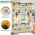 thumbnail image 3 of Yayeee Window Curtains Set of 2 for Living Room Light Filtering 63"x42", White Watercolor Sunflowers, 3 of 7