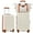 Brown+White, variant on 【LuckyNote】2 Piece Hardshell Luggage Set with Travel Bag, ABS Lightweight Suitcase with TSA Lock & Spinner Wheels (20+24 Inch)