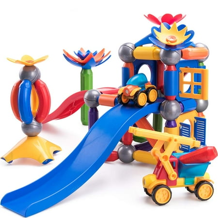 STEM Magnetic Tiles 3D Blocks Building Set, 90 PCS