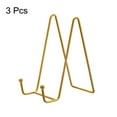 thumbnail image 3 of Uxcell 3Pack 6Inch Plate Stand for Display Iron Easel Plate Holder for Photo Gold, 3 of 5