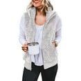 thumbnail image 2 of ZRBYWB Womens Coats Women's Plus Size Casual Color Block Plush Sweatshirt Zipper Blouse Warm Coat Vest Tanks Fashion Overcoat, 2 of 5