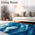 thumbnail image 2 of Ultra Soft Area Rug, Surf Bath Waves, Non Slip, Stain Resistant, Washable Area Rugs for Living Room, Bedroom(Blue, 5X7), 2 of 8