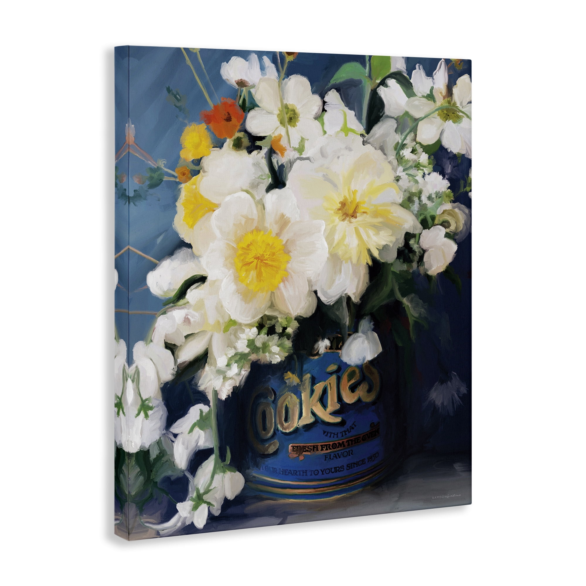 Stupell Industries Bouquet in Vintage Jar Botanical & Floral Painting Gallery Wrapped Canvas Art Print Wall Art, 36 x 48