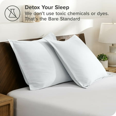 Bare Home Pillow Sham Set - Premium 1800 Collection - Double Brushed - Euro, White