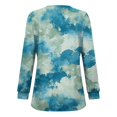 thumbnail image 4 of ChaoHeng Long Sleeve Shirts for Women 2024 Fall,Women's Casual Long-sleeved Loose Round Neck Non-positioned Printed Top(Light Blue,XL), 4 of 5