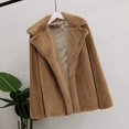 thumbnail image 2 of Duoif Faux Fur Coat Women Plush Coat Winter Thicken Warm Solid Overcoat Outercoat Fashion Cardigan Womens Winter Coats Khaki XL, 2 of 5