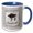 Blue/White, variant on 3drose, Graduation Cap, Diploma, Faded Dots, Silver Frame, Vines, 2018, Black, 11oz Two-tone Yellow Mug